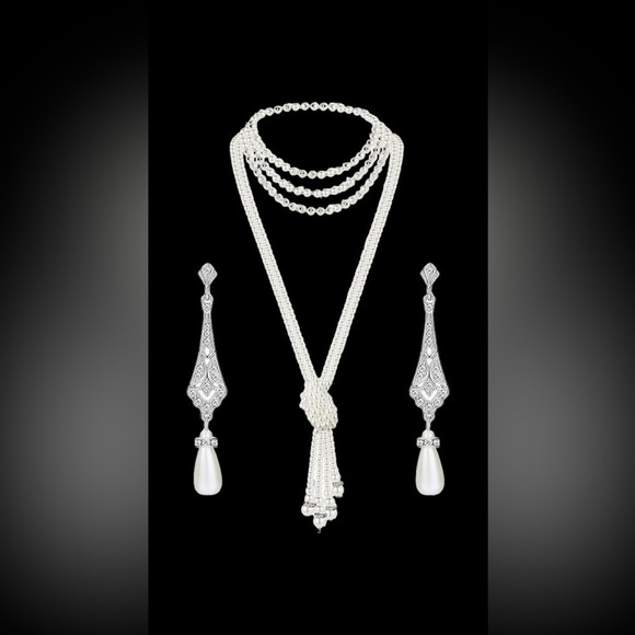 🎄CHRISTMAS GIFTS🎄 NWT-1920’S FAUX PEARL ACCESSORIES SET - Picture 2 of 7